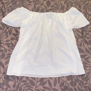 White off-the-shoulder shirt